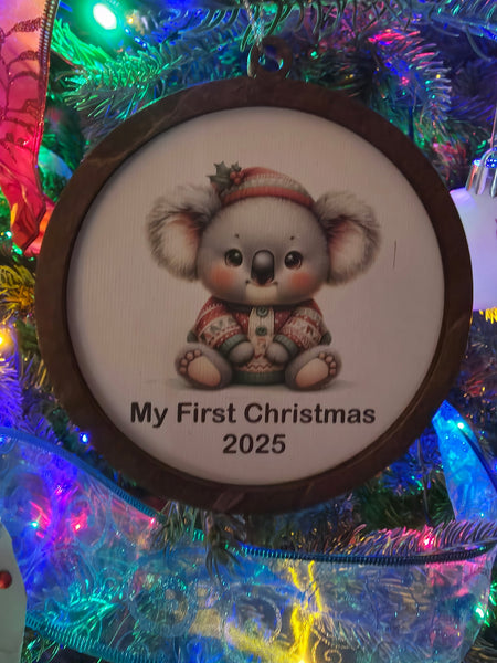 🐨 Custom Baby Koala — Personalized Christmas Ornament
