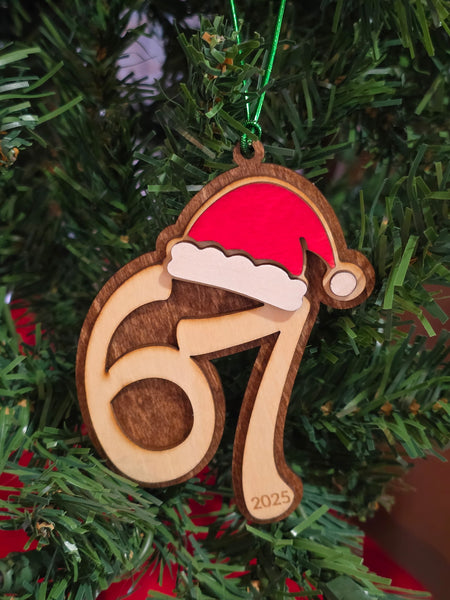 Santa Hat “67” Christmas Ornament