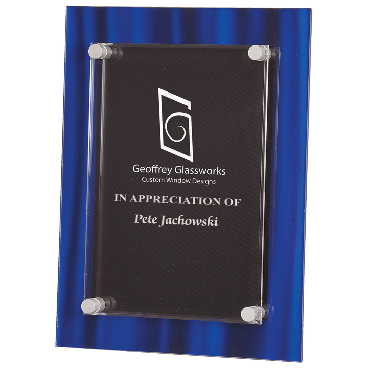9" x 12" Blue Velvet Stand-Off Acrylic Plaque