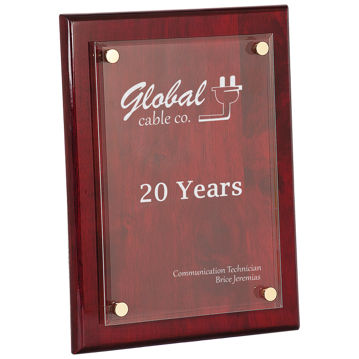 9" x 12" Rosewood Piano Finish Floating Acrylic Plaque