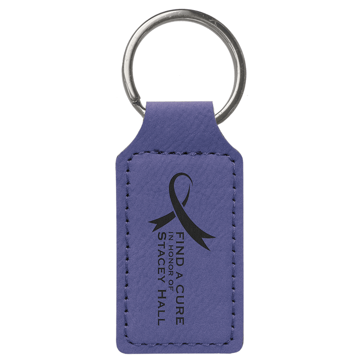 Purple Leatherette Keychain – Custom Engraving