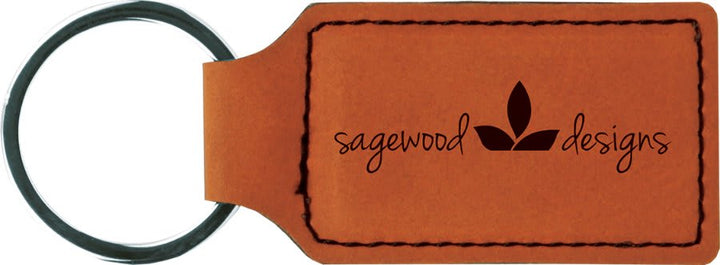Rawhide Leatherette Keychain – Custom Engraving