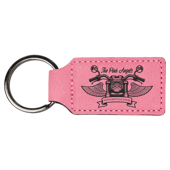 Pink Leatherette Keychain – Custom Engraving