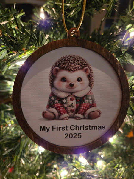 🦔 Custom Baby Hedgehog — Personalized Christmas Ornament